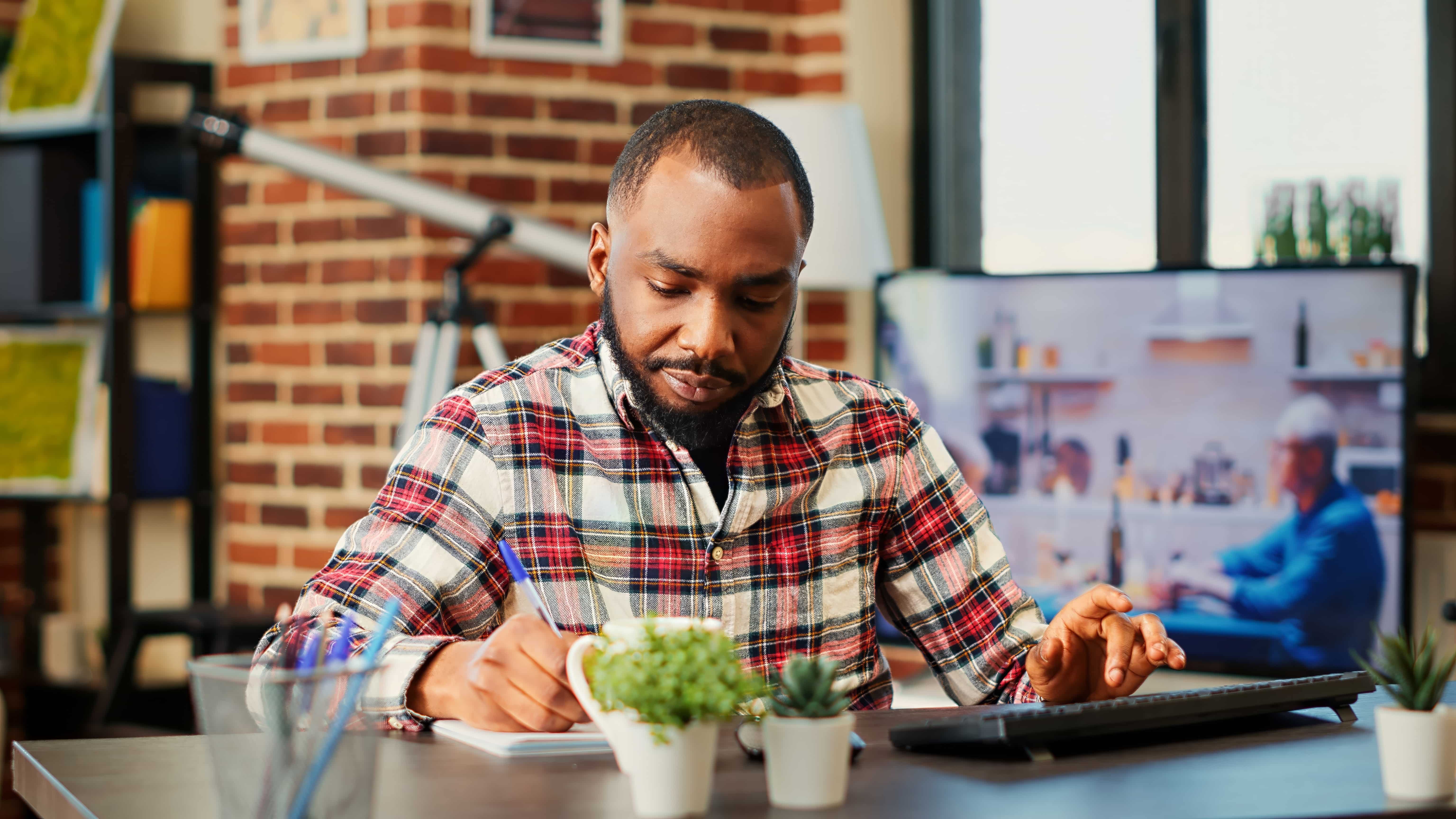 business owner working on taxes